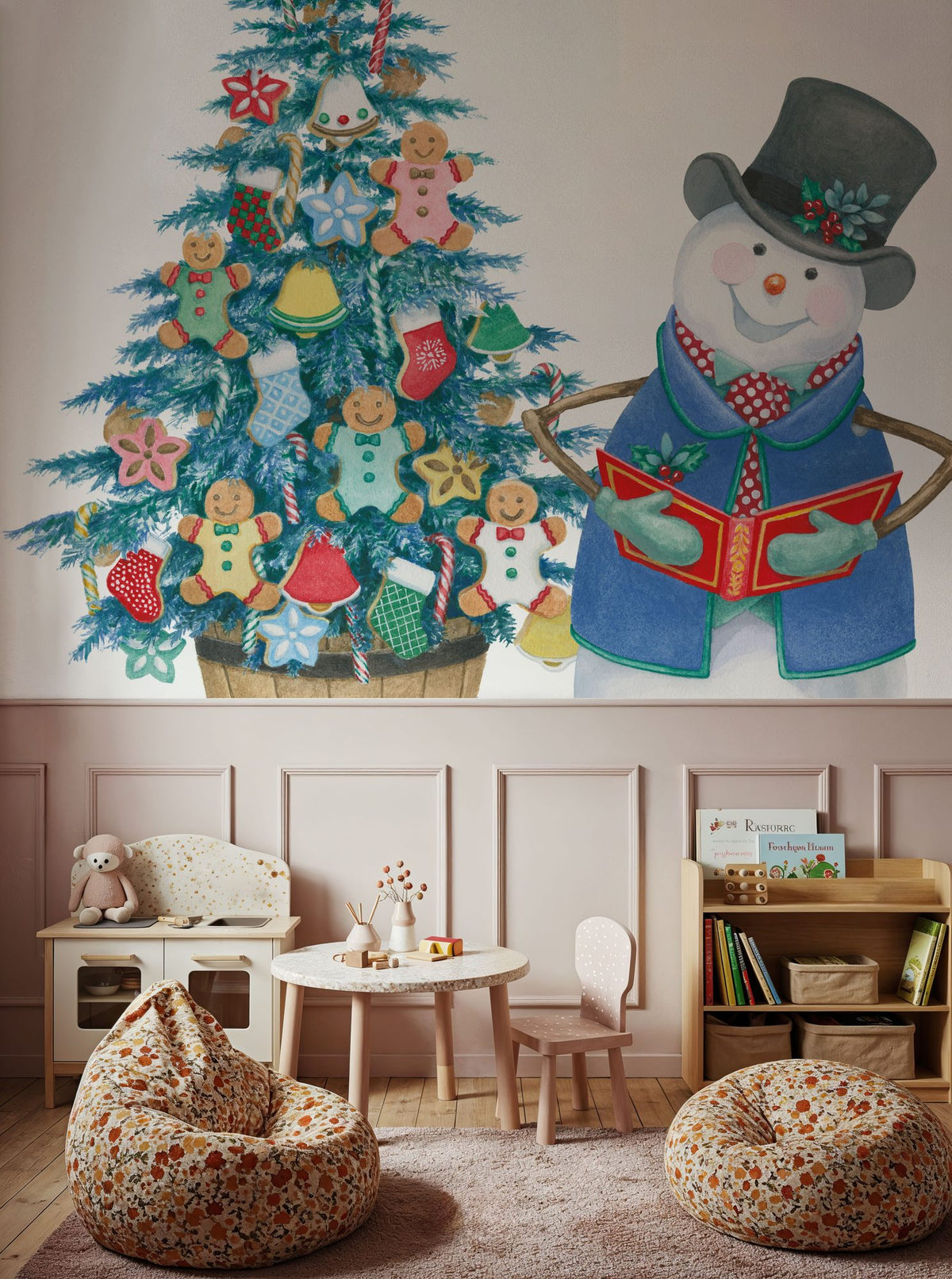Main Street Christmas IX Mural Wallpaper - room preview 04