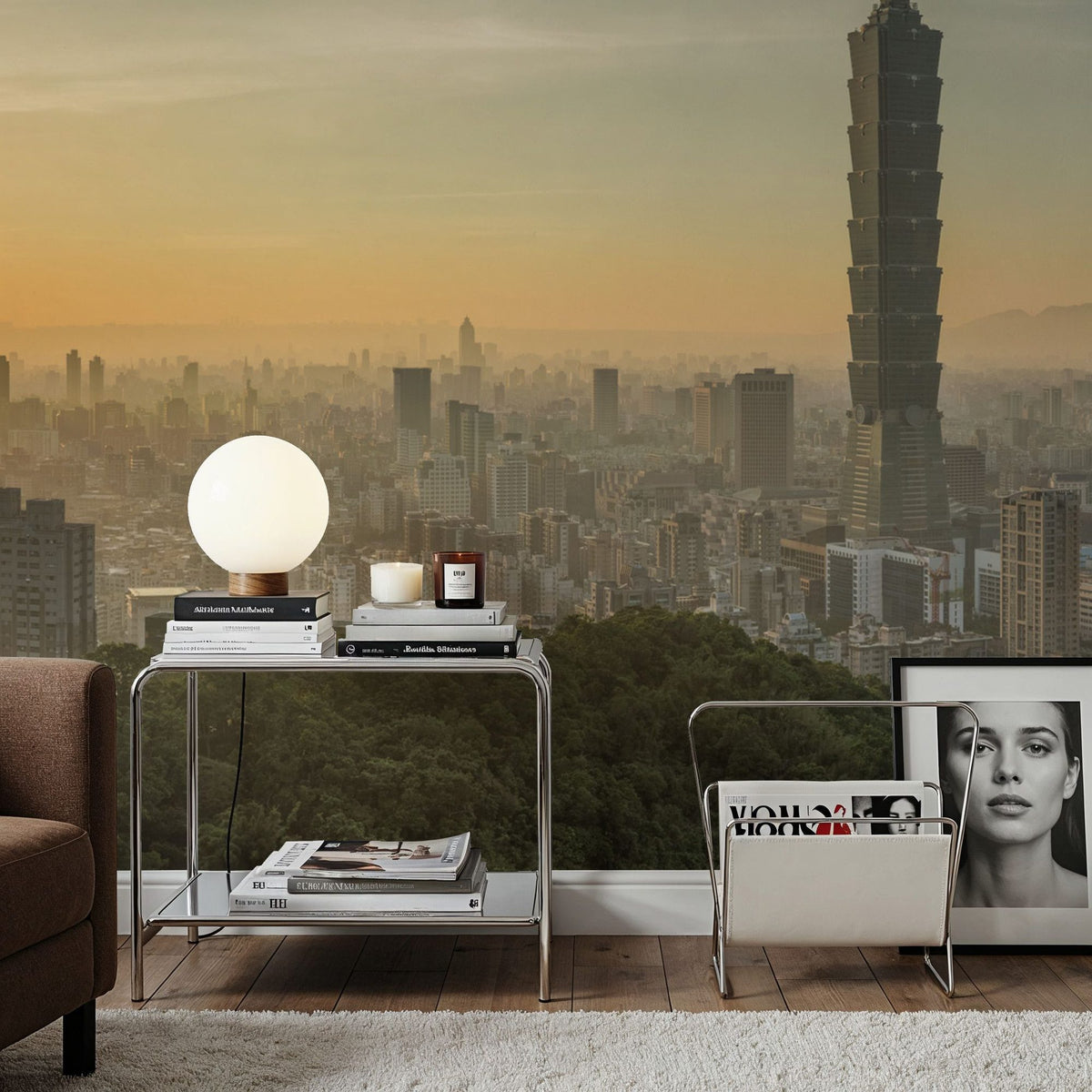 Taipei Sunset Mural Wallpaper - room preview 04