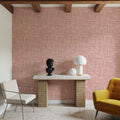 Mottled Linen Effect, Rose Pink Mural Wallpaper - room preview 04