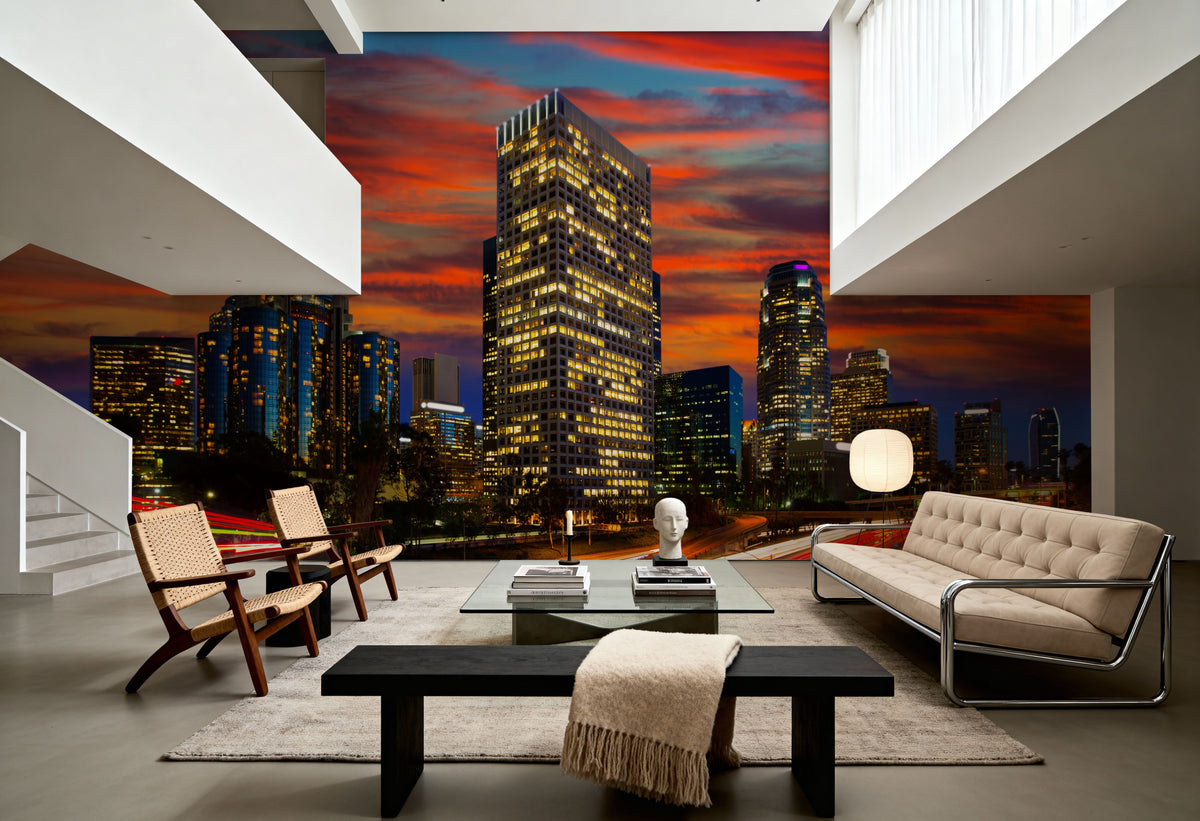Downtown From the 110 Mural Wallpaper - room preview 04