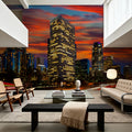 Downtown From the 110 Mural Wallpaper - room preview 04