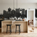 Sarasota Florida Skyline Black & White Mural Wallpaper - room preview 04