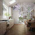 Focus on the Dahlia Light Green Mural Wallpaper - room preview 04