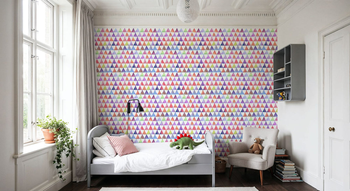 Rainbow Triangles Mural Wallpaper - room preview 04
