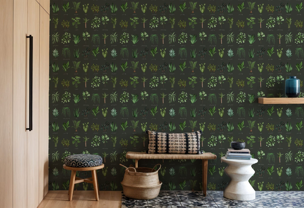 House Plant Green Mural Wallpaper - room preview 04