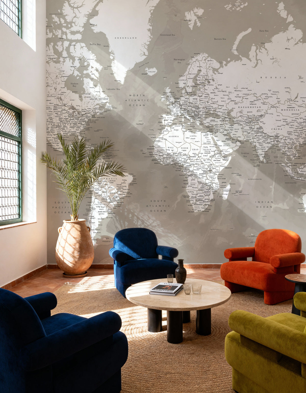 World Map Cities - Orien Mural Wallpaper - room preview 04