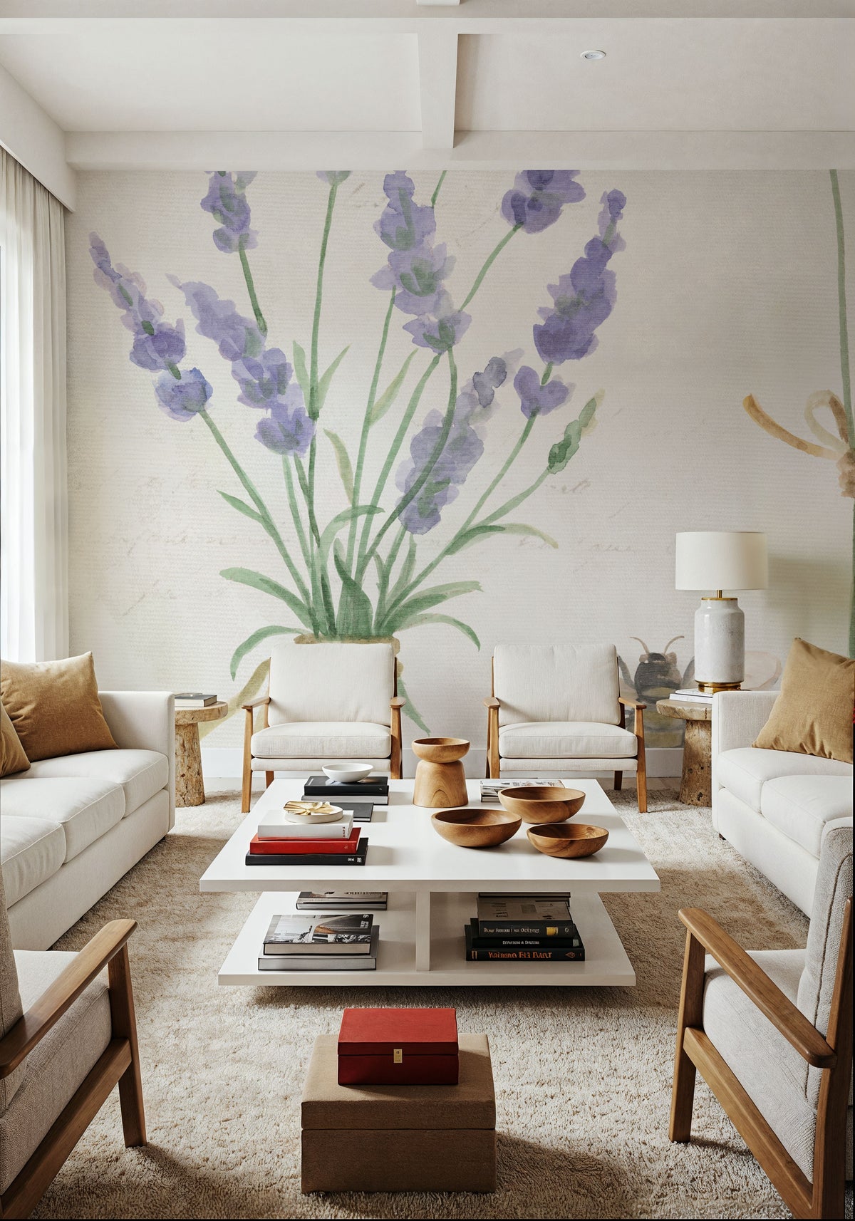 Lavender Fields V Mural Wallpaper - room preview 04