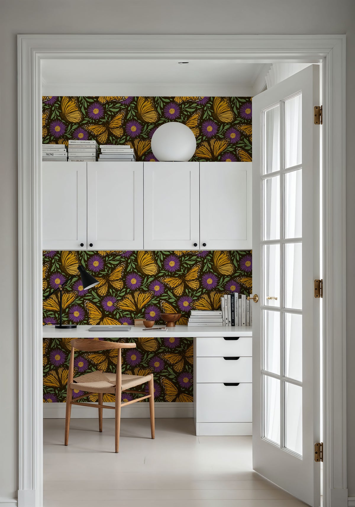 Papillion II, Purple Mural Wallpaper - room preview 04
