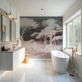 Seeing Through the Forest Red Mural Wallpaper - room preview 04