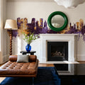 Utrecht the Netherlands Skyline Purple & Gold Mural Wallpaper - room preview 04