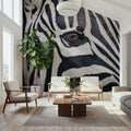 Zebra Face Mural Wallpaper - room preview 04
