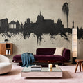 Geneva Switzerland Skyline Concrete Mural Wallpaper - room preview 04