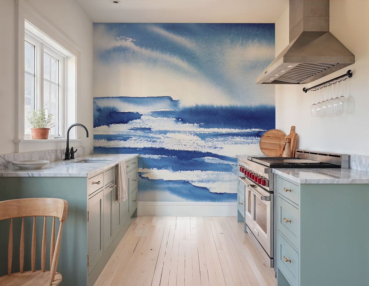 Ocean Blue Pt.1 Mural Wallpaper - room preview 04