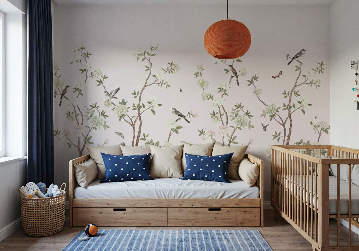 Peony Tree, Petal Pink Mural Wallpaper - room preview 04
