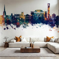 Stratford-upon-Avon England Skyline Blue & Bronze Mural Wallpaper - room preview 04