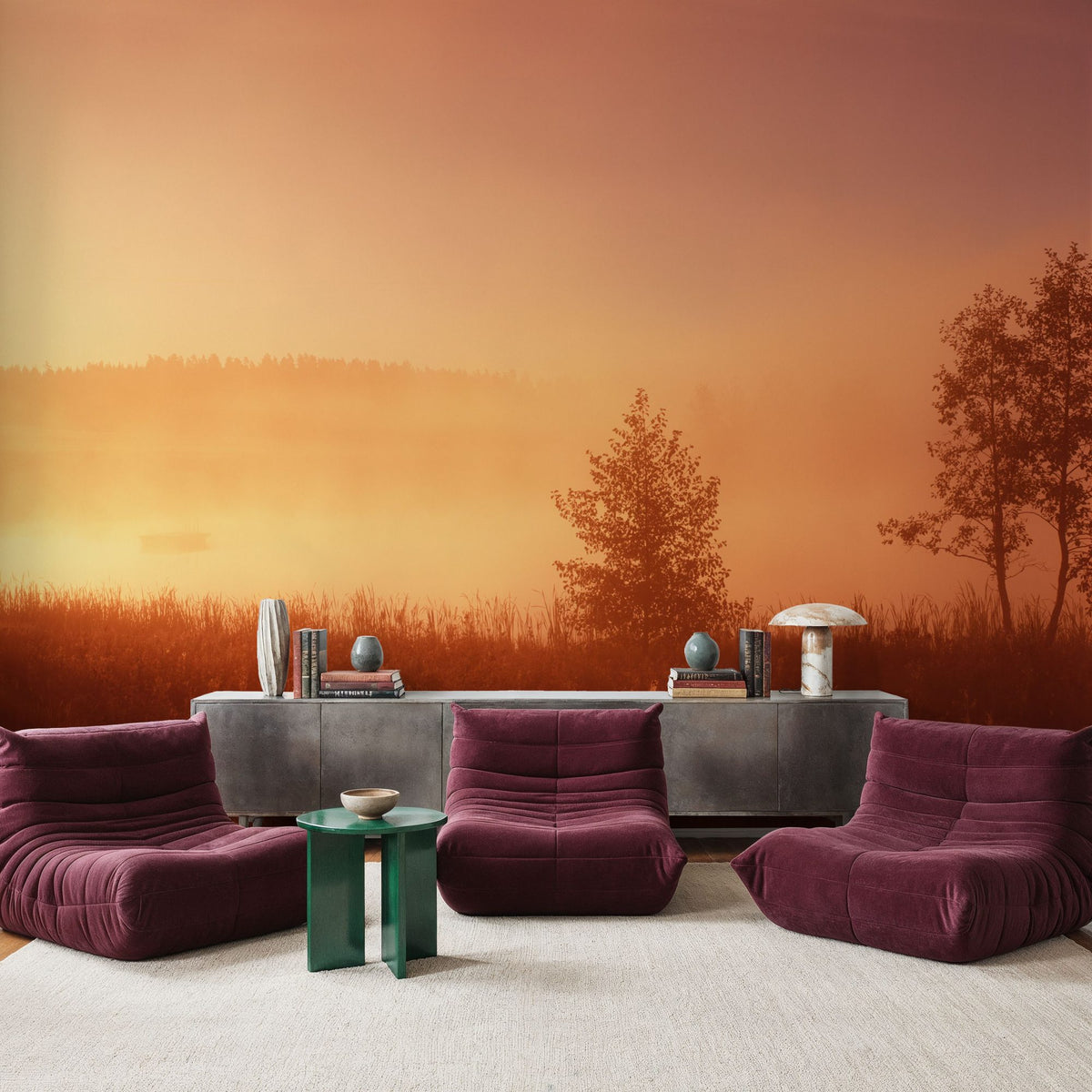 Sweden Sunrise Mural Wallpaper - room preview 04