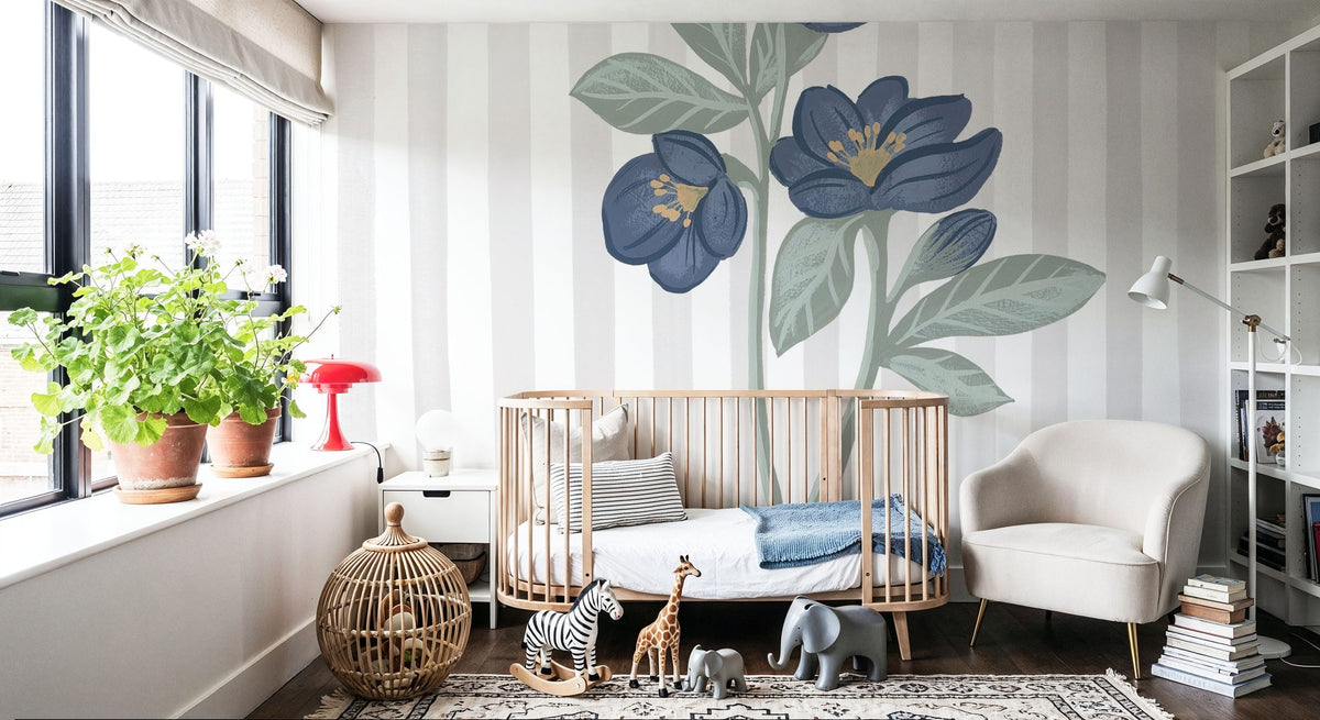 Winter Spirit Hellebore Mural Wallpaper - room preview 04