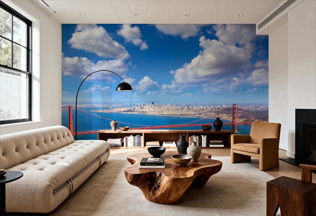 Golden Gate Bridge From Marin Mural Wallpaper - room preview 04