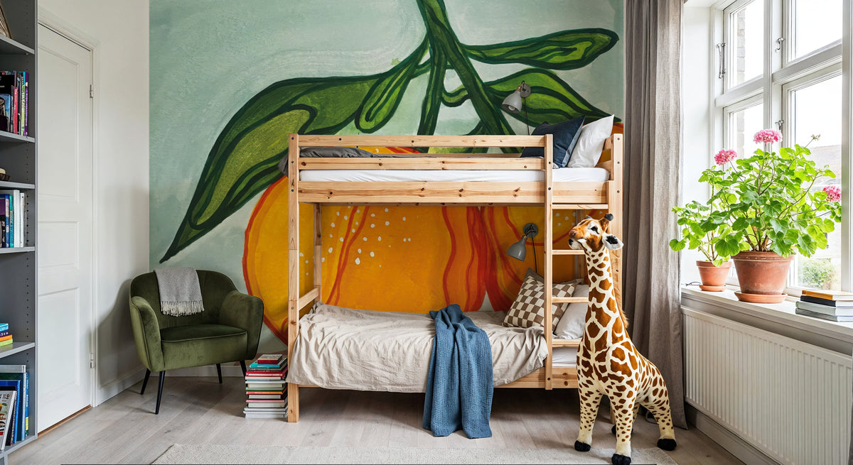 Two Oranges Mural Wallpaper - room preview 04