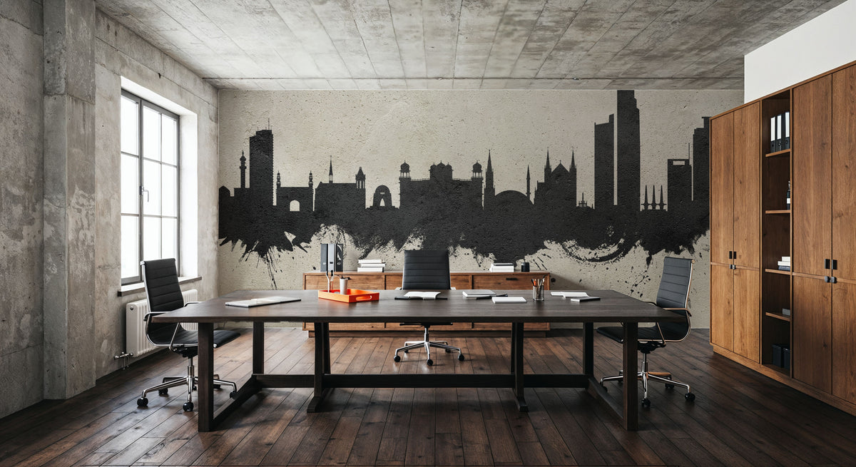 Karachi Pakistan Skyline Concrete Mural Wallpaper - room preview 04