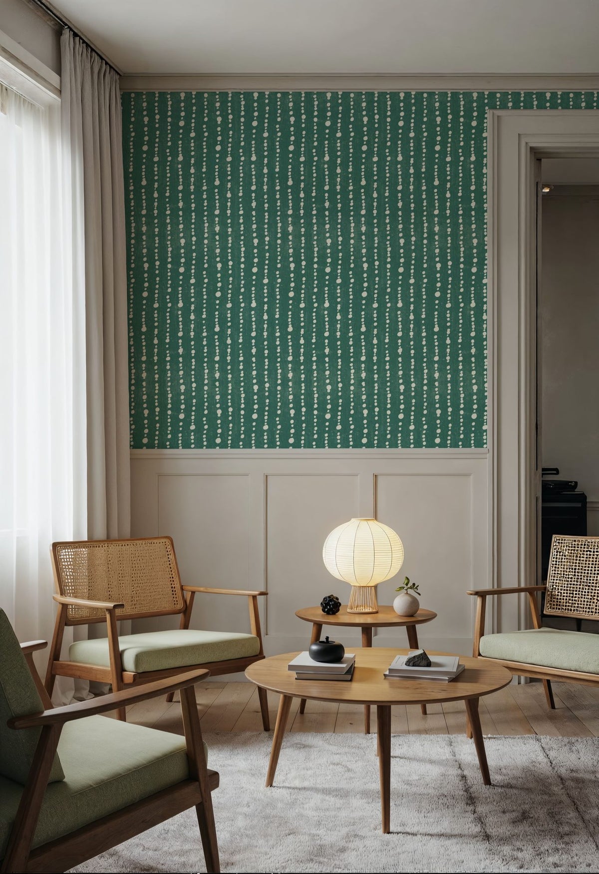 Woodland Drops Tropical Green Mural Wallpaper - room preview 04