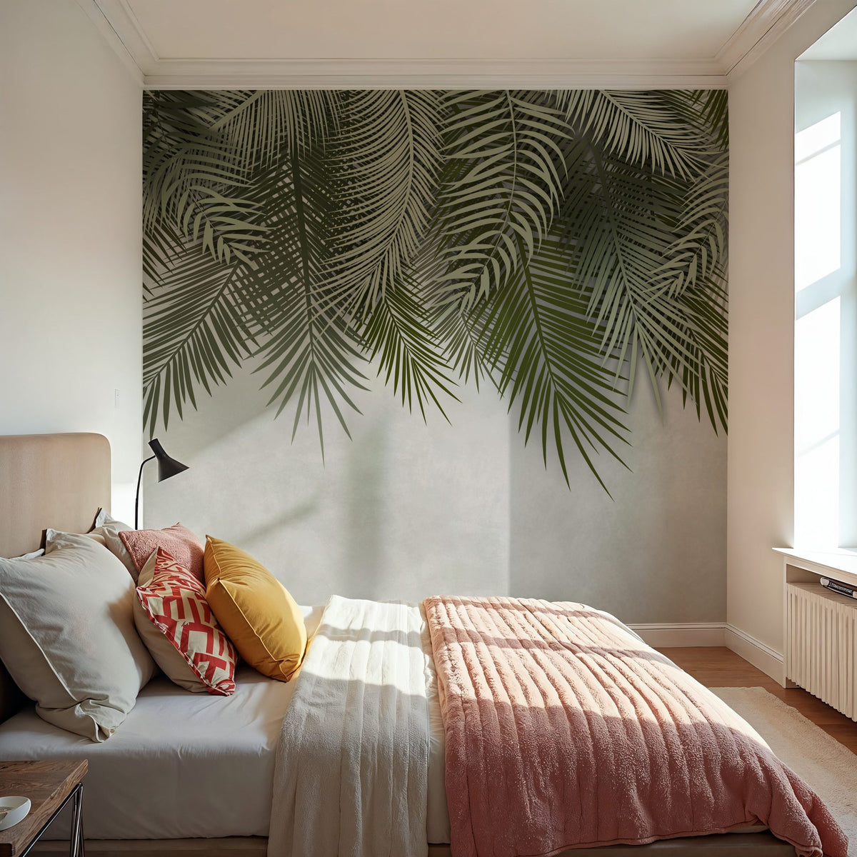 Home Grown Palms Mural Wallpaper - Neutral Tone - room preview 04