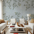 Rambling Rose, Butter Yellow on Sky Mural Wallpaper - room preview 04