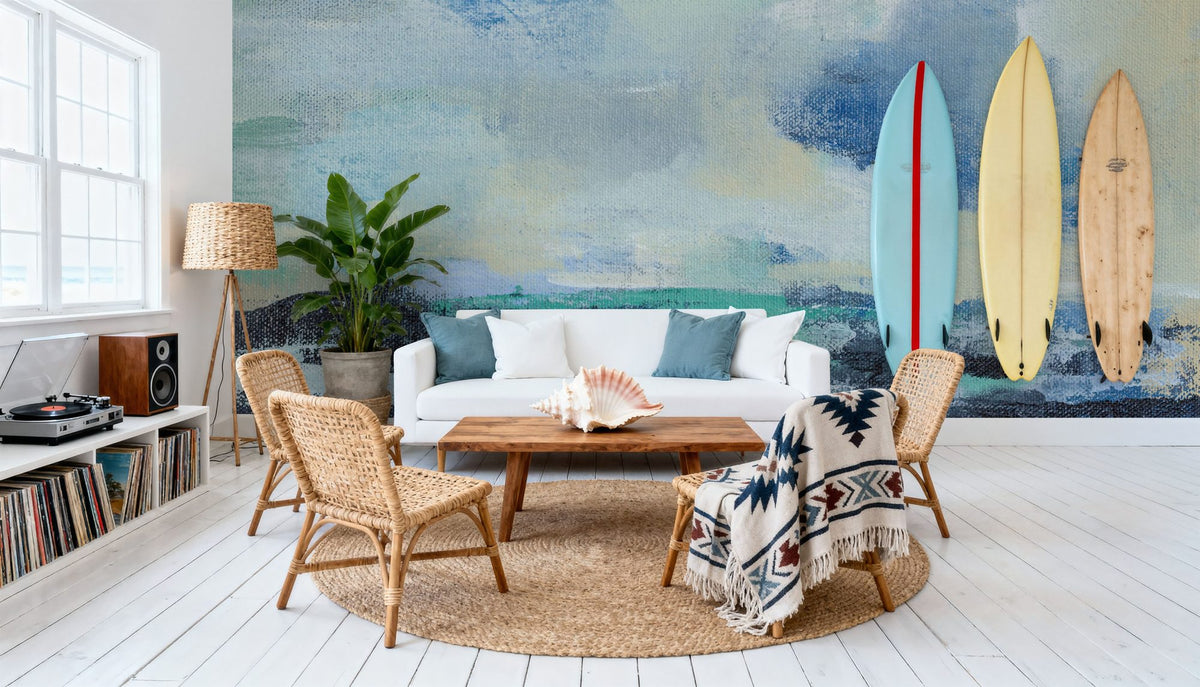 Coastal Blues I Mural Wallpaper - room preview 04