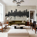 Vancouver Canada Skyline Concrete Mural Wallpaper - room preview 04