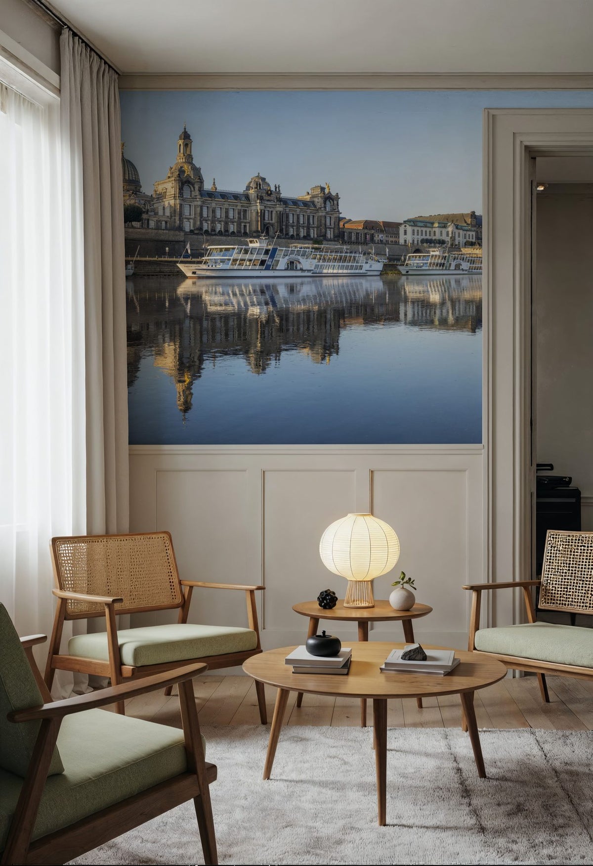 Riverside Heritage Mural Wallpaper - room preview 04
