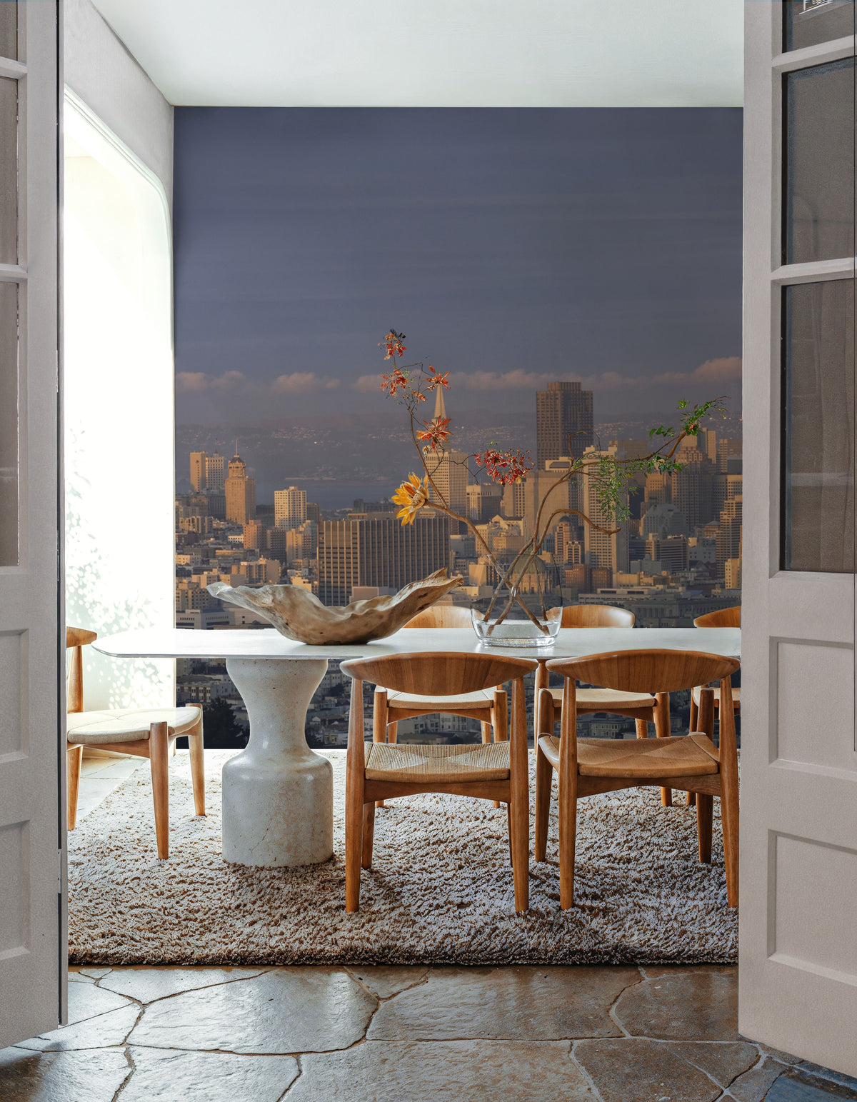 Golden Metropolis Dusk II Mural Wallpaper - room preview 04