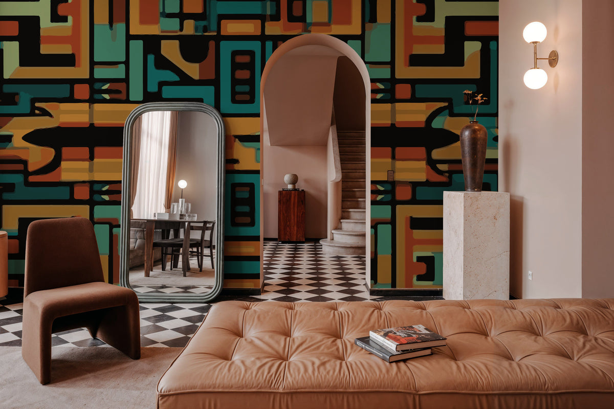 Map of Pyramids Mural Wallpaper - room preview 04