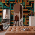 Map of Pyramids Mural Wallpaper - room preview 04