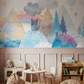 Baby Wolf Forest Mural Wallpaper - room preview 04