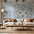 Grey Tapestry Mural Wallpaper - room preview 04
