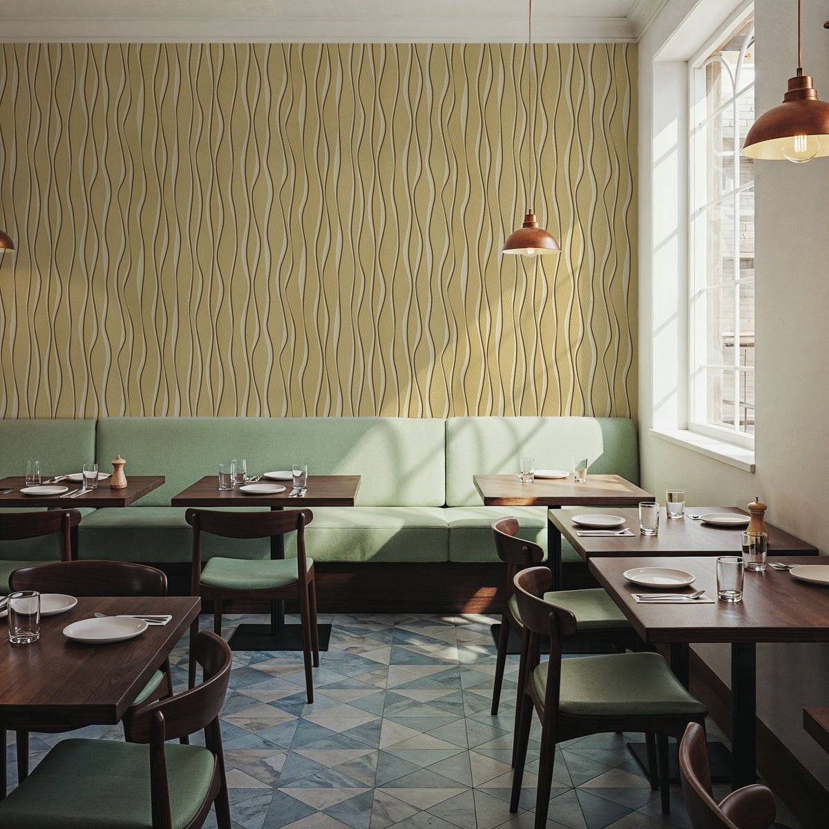 Swaying Lines, Hay Mural Wallpaper - room preview 04