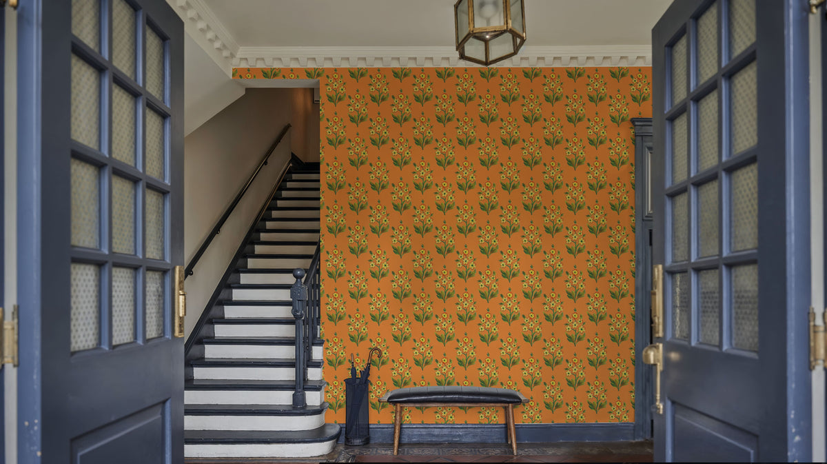 Golden Viva Orange Mural Wallpaper - room preview 04