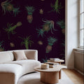Falling Pineapples, Violet Mural Wallpaper - room preview 04
