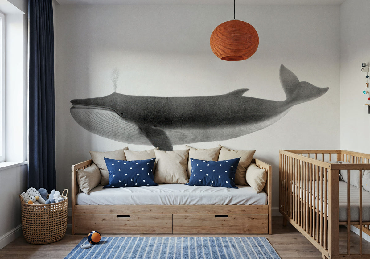 Fin Whale Mural Wallpaper - room preview 04