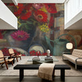 Strawberries and Zinnias Mural Wallpaper - room preview 04