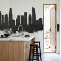 Los Angeles Skyline Black & White Mural Wallpaper - room preview 04