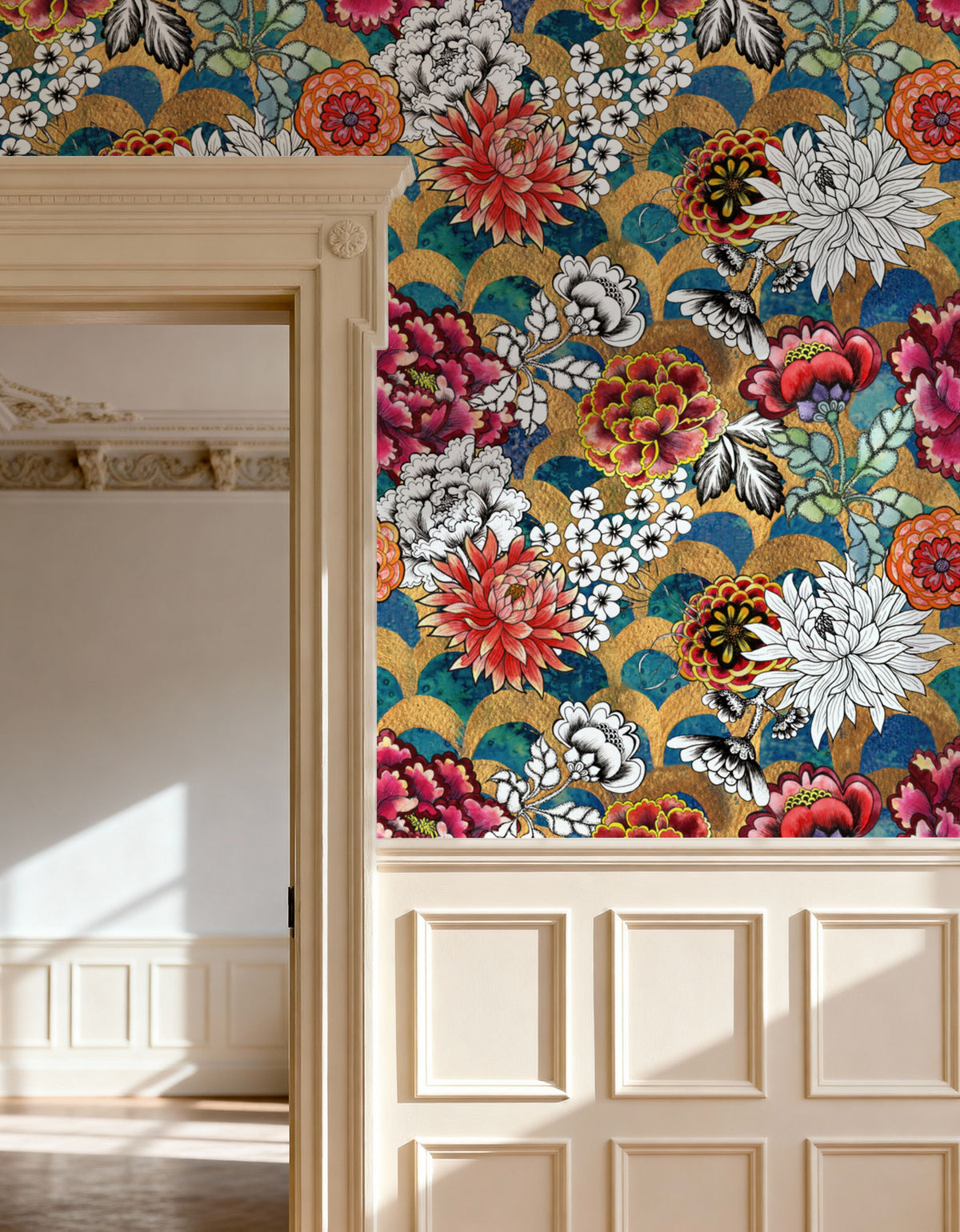 Vibrant Floral Medley Mural Wallpaper - room preview 04
