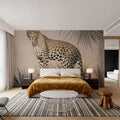 Cheetahs Tropical Jungle Monochrome Mural Wallpaper - room preview 04