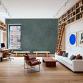 Subtle Plaster Wall, Forest Green Mural Wallpaper - room preview 04