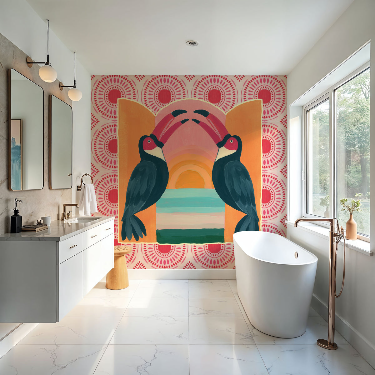 Tropical Birds IV Mural Wallpaper - room preview 04