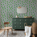 Memphis Dots & Stripes, White Mural Wallpaper - room preview 04
