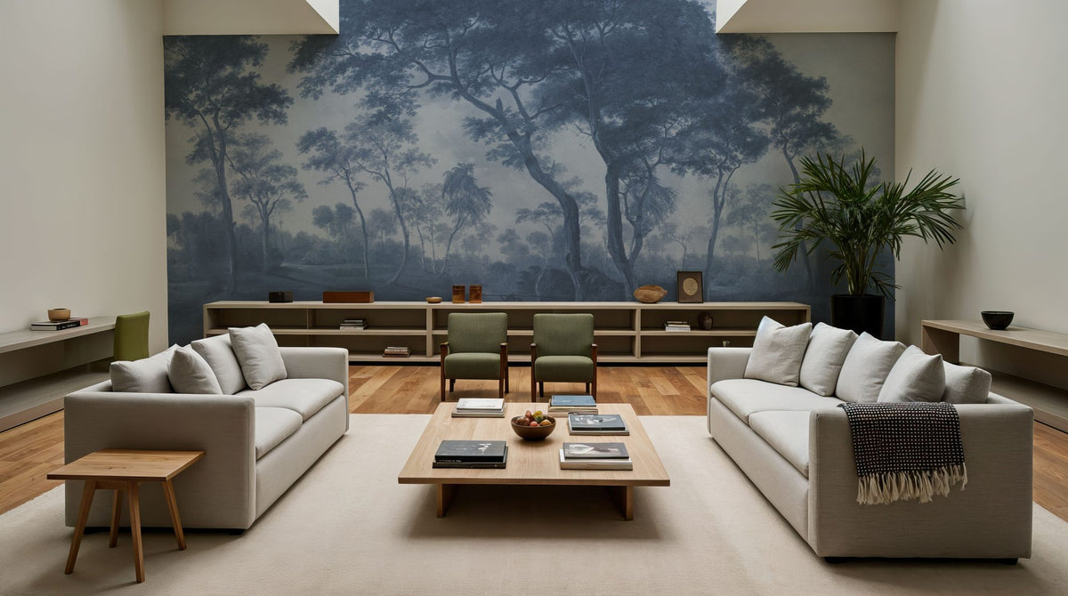 Woodland Brook, Blues Mural Wallpaper - room preview 04