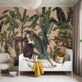 Jungle Kingdom, Beige Mural Wallpaper - room preview 04