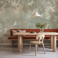 Birds in the Fog Yellow Mural Wallpaper - room preview 04