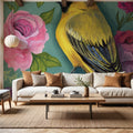 Bird with Roses Mural Wallpaper - room preview 04